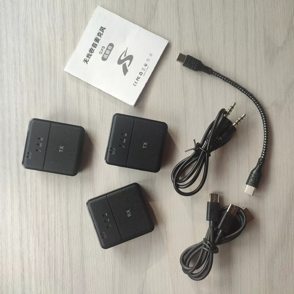 ست میکروفن یقه ای مدل SX9 Dual Mic Type-C مجموعه 3 عددی