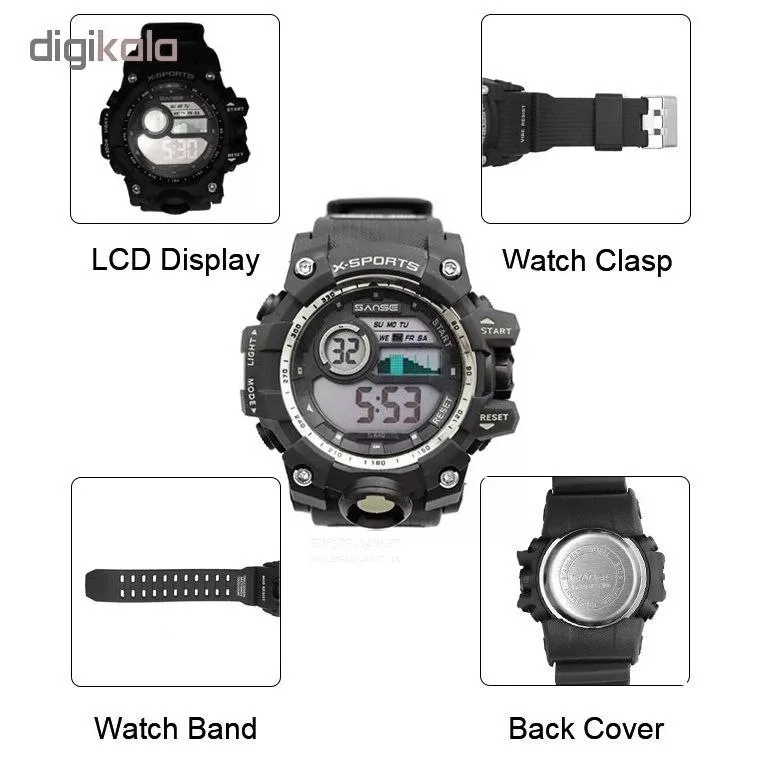 ساعت مچی دیجیتال مردانه مدل تک زمانه019