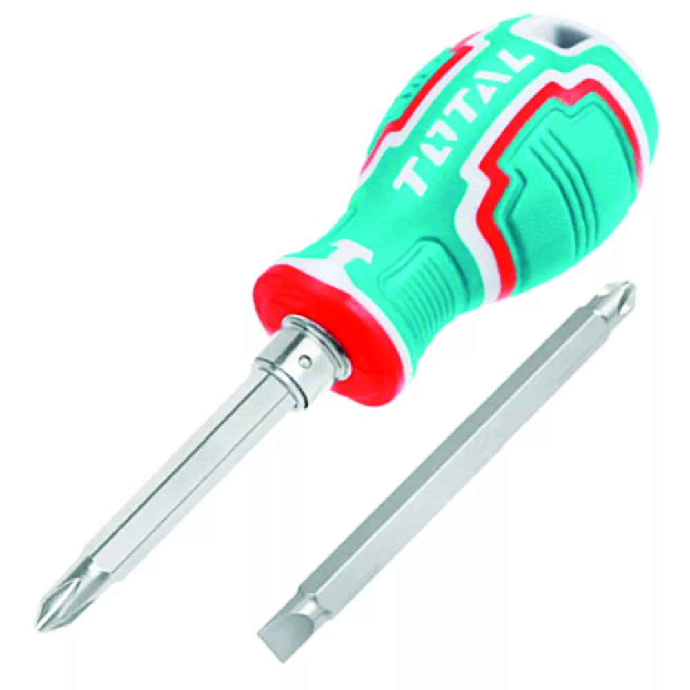 پیچ گوشتی یک سر چهارسو یک سر دو سو توتال مدل THT250216 سایز 180 میلی متر