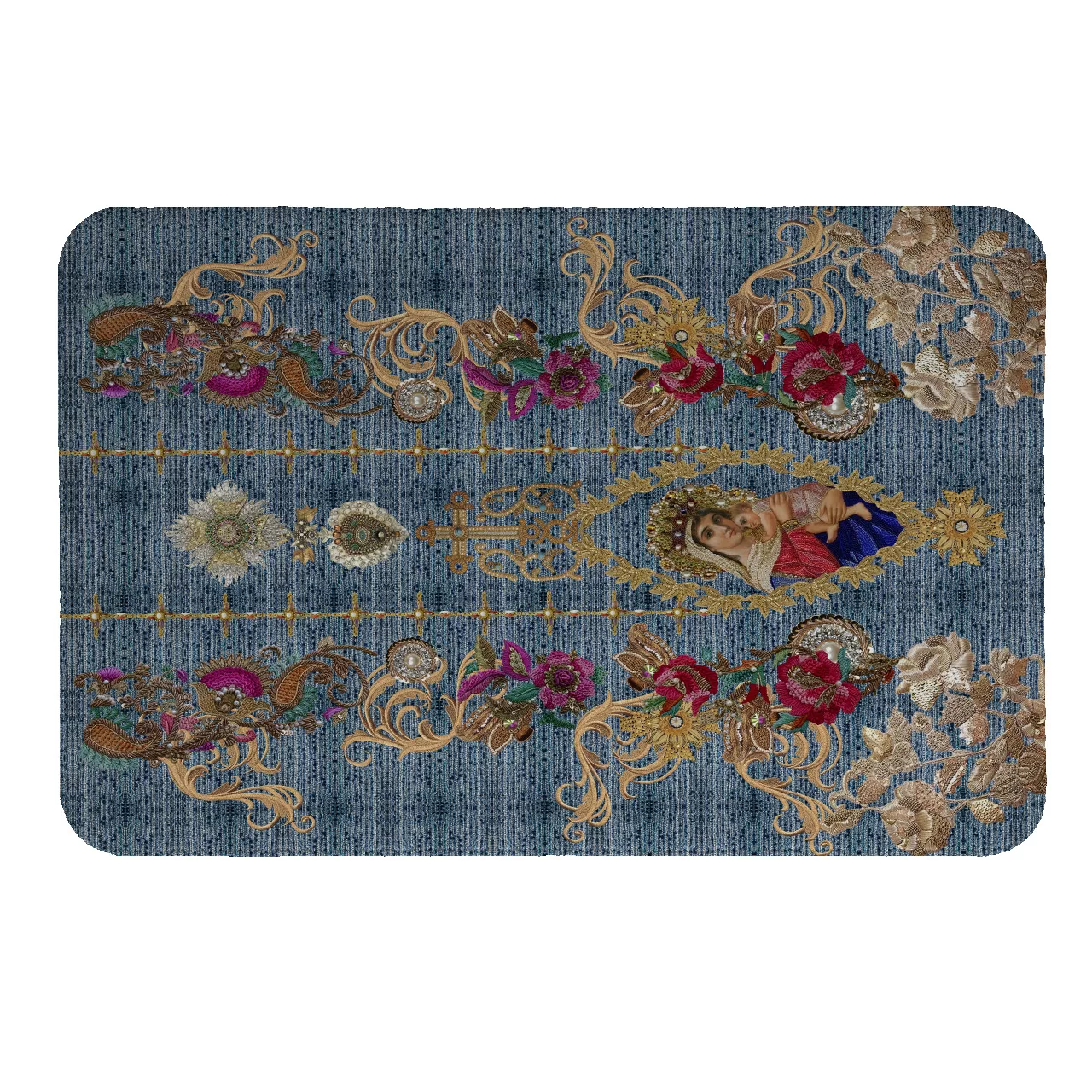 پادری طرح گل کد 5231 سایز 110× 80 سانتی متر