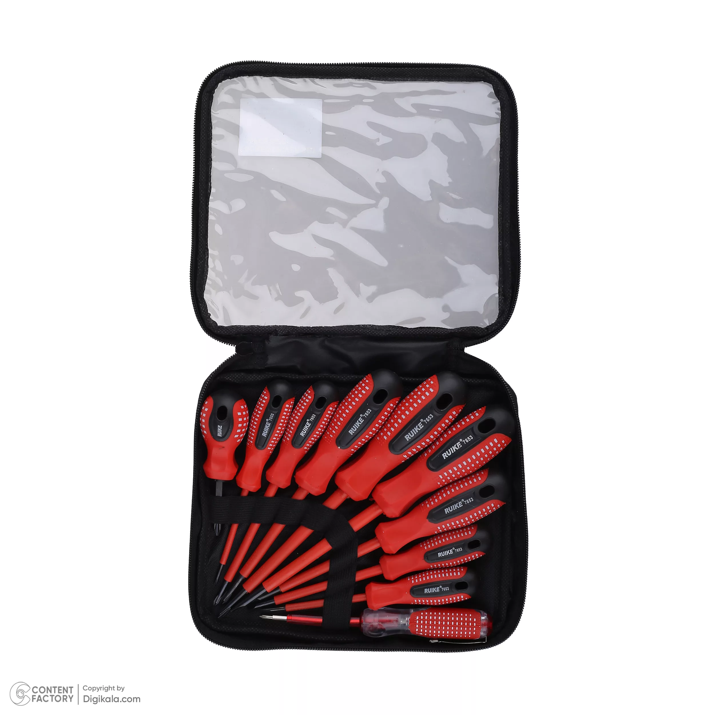 پیچ گوشتی عایق و فازمتر روکی مدل 7653 مجموعه 10 عددی