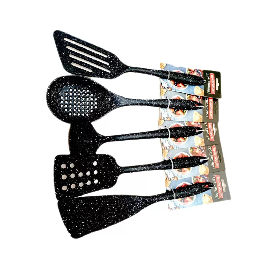 سرویس کفگیر و ملاقه 5 پارچه شنگیا مدل سیلیکونی کد 0005