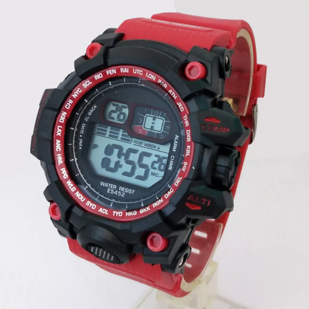 ساعت مچی دیجیتال مدل تک زمانه بند پیو کرنومتر دار کد EM1