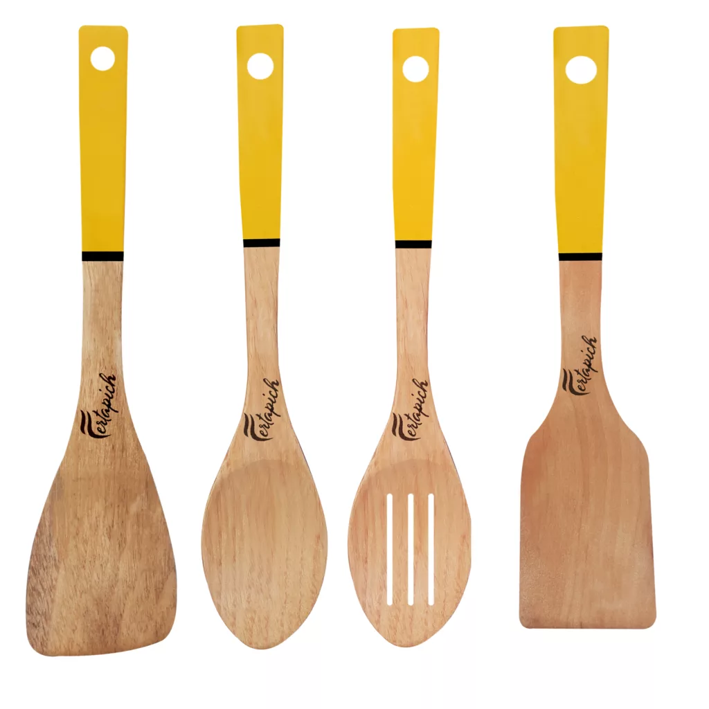 سرویس کفگیر و ملاقه 4 پارچه فرتاپیچ مدل چوبی کد 046