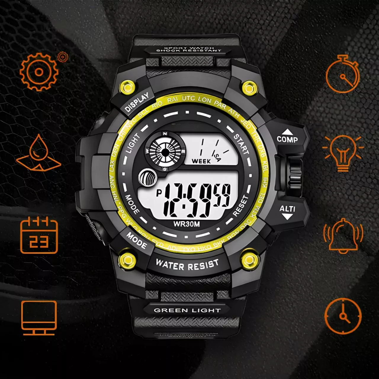 ساعت مچی دیجیتال مردانه مدل تک زمانه 010