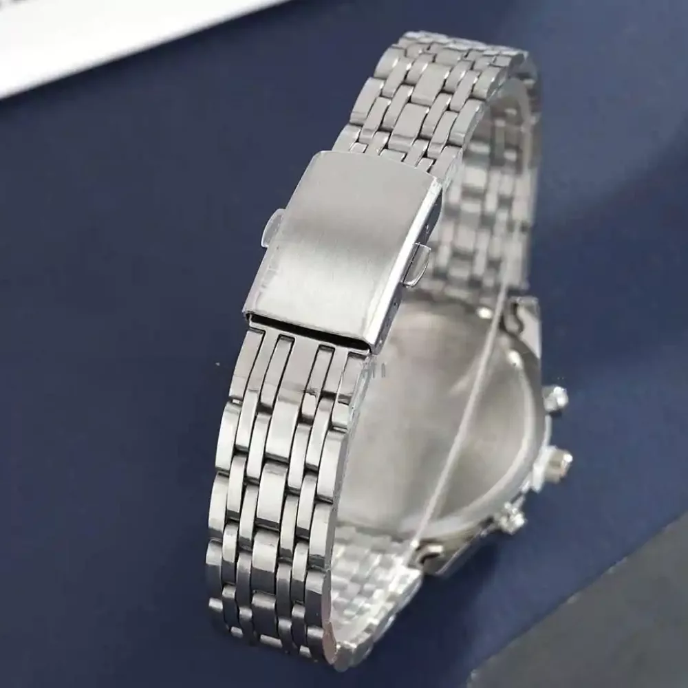 ساعت مچی عقربه‌ای مردانه مدل تک موتوره بند فلزی