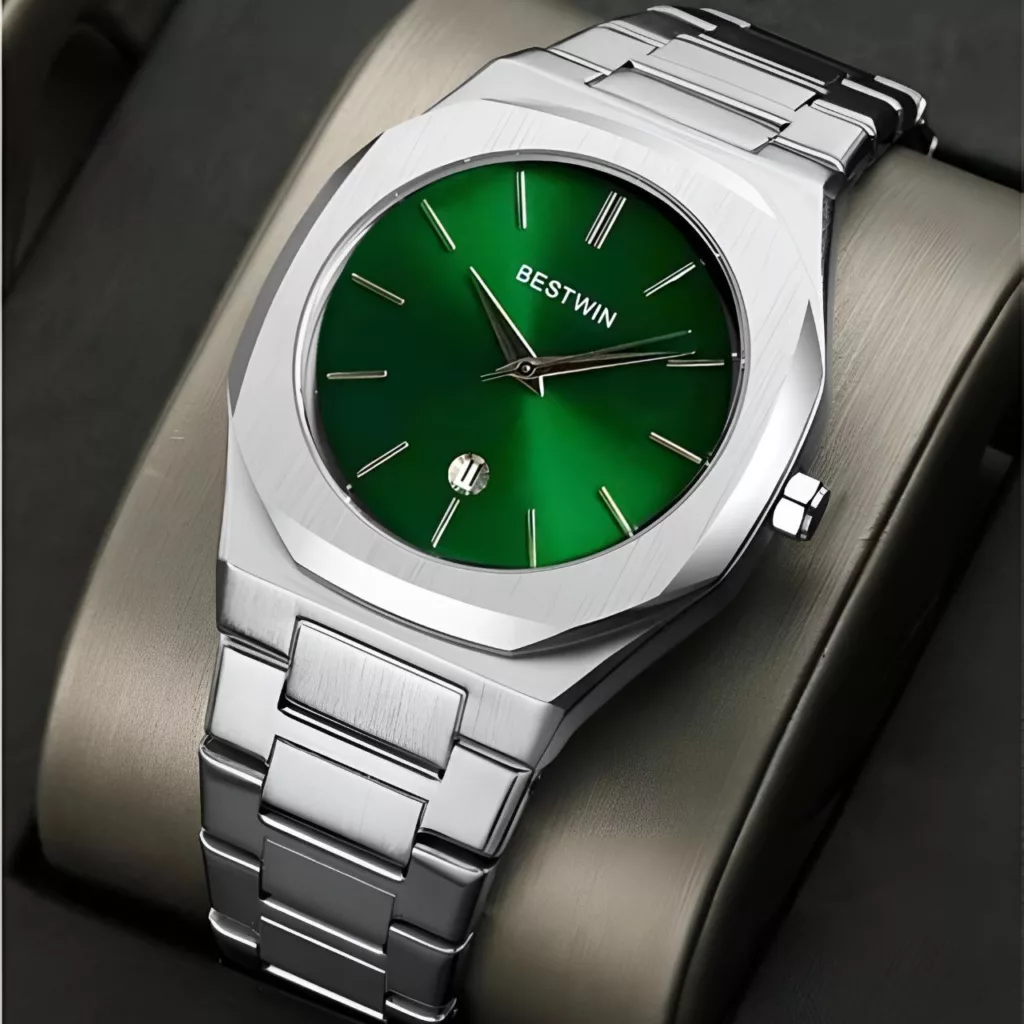 ساعت مچی عقربه‌ای کوارتز مردانه مدل کلاسیک صفحه خطی کد 009