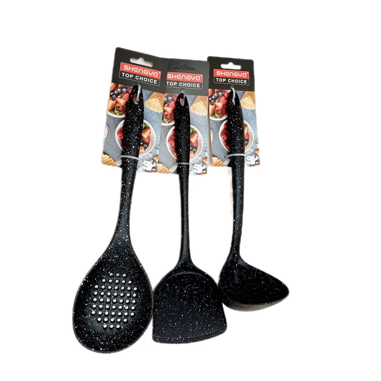 سرویس کفگیر و ملاقه 3 پارچه شنگیا مدل سیلیکونی کد 003