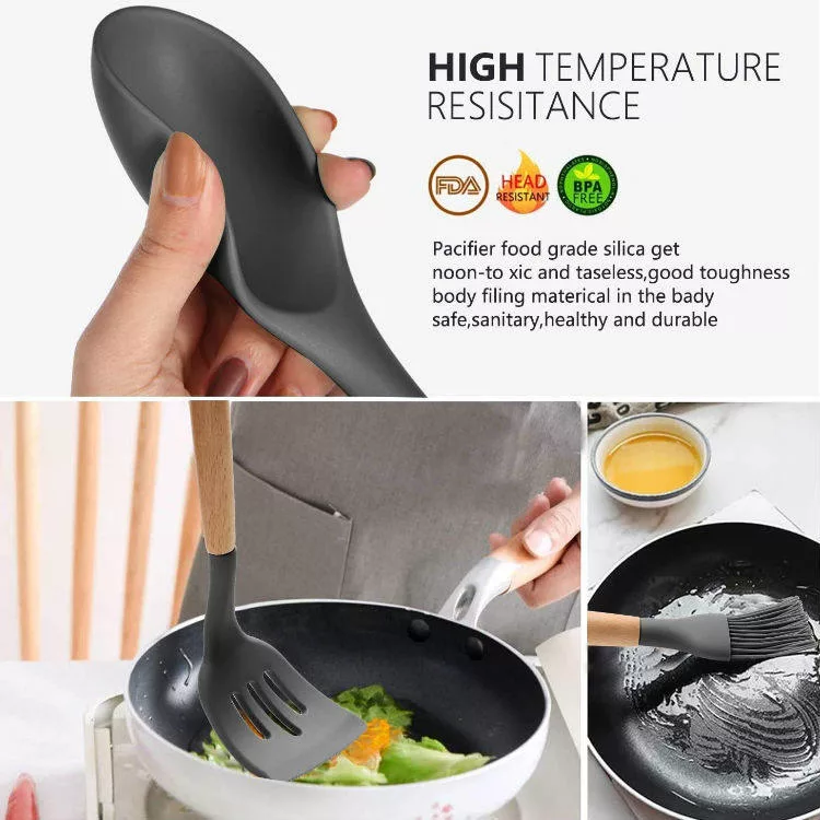 سرویس کفگیر و ملاقه 12 پارچه مدل کیچن ست silicone