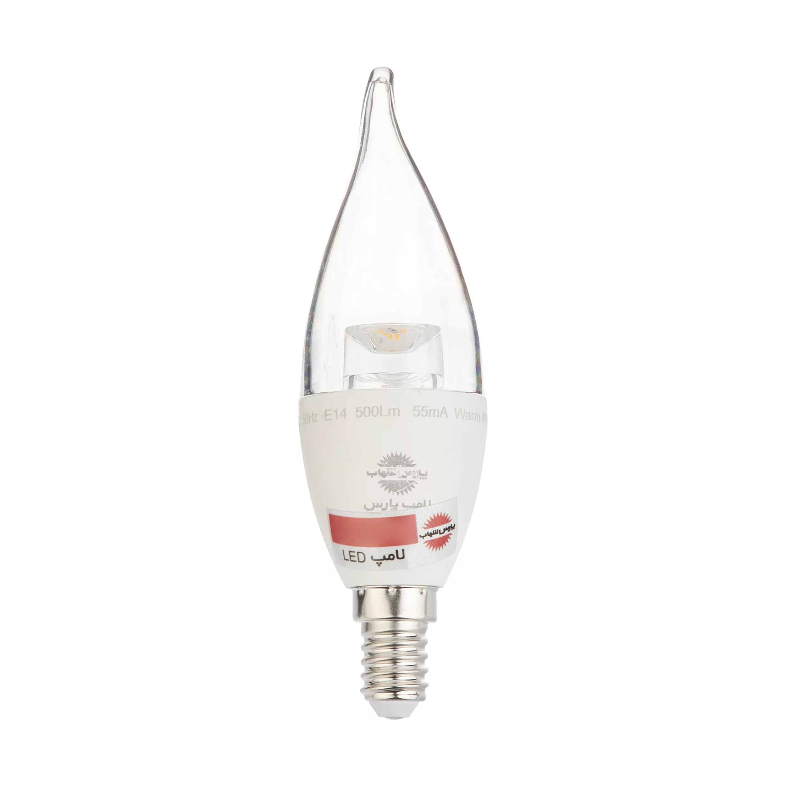 لامپ ال ای دی 6 وات اشکی زینتی شفاف پارس شهاب پایه E14