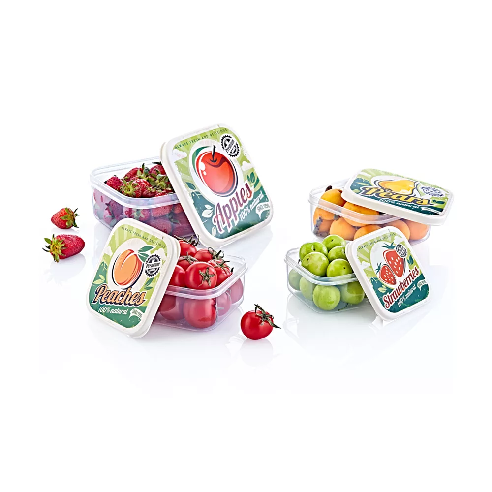 ظرف نگهدارنده هوبی لایف مدل Strawberries مجموعه 4 عددی