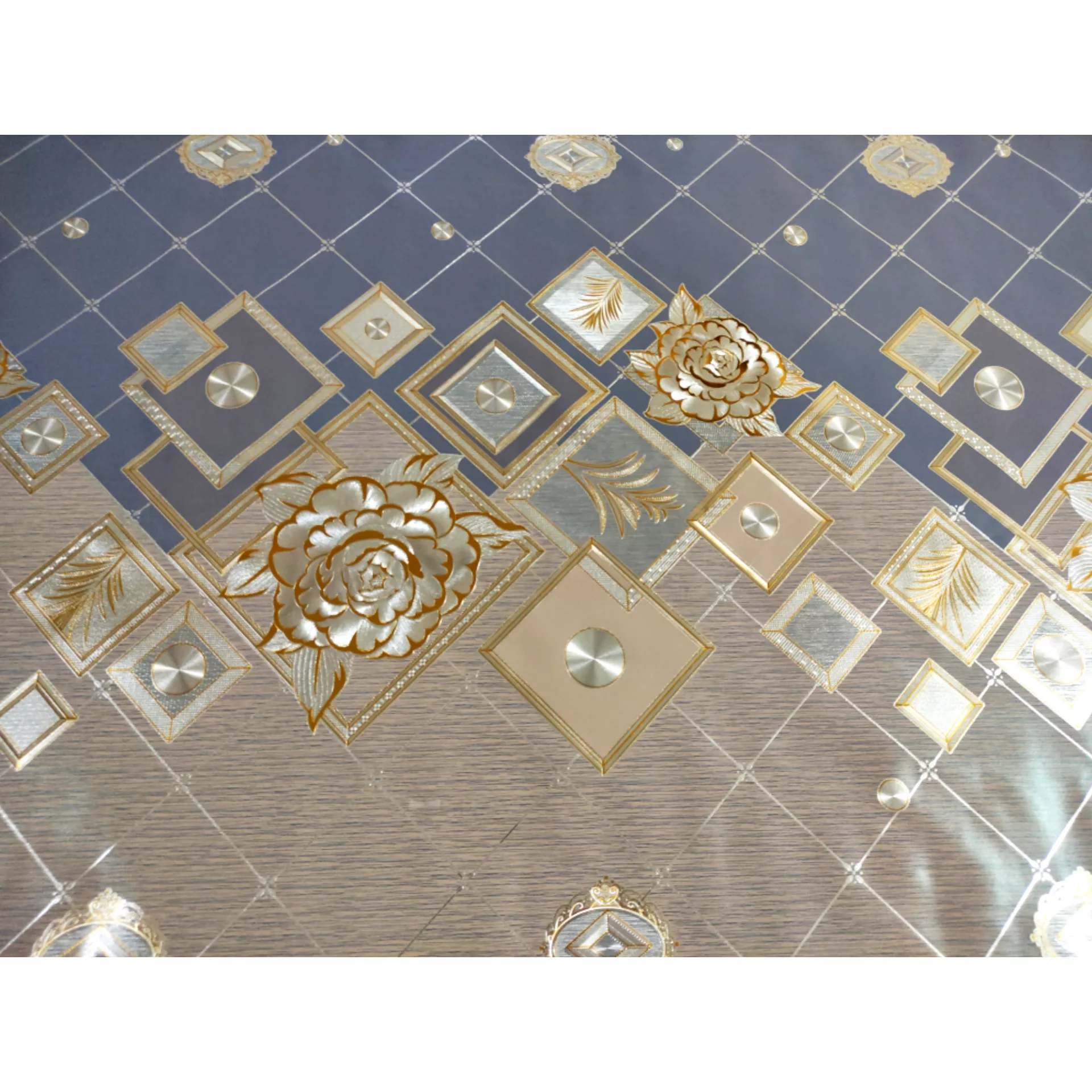 سفره 10 نفره مدل لایت پشت نخی طلاکوب