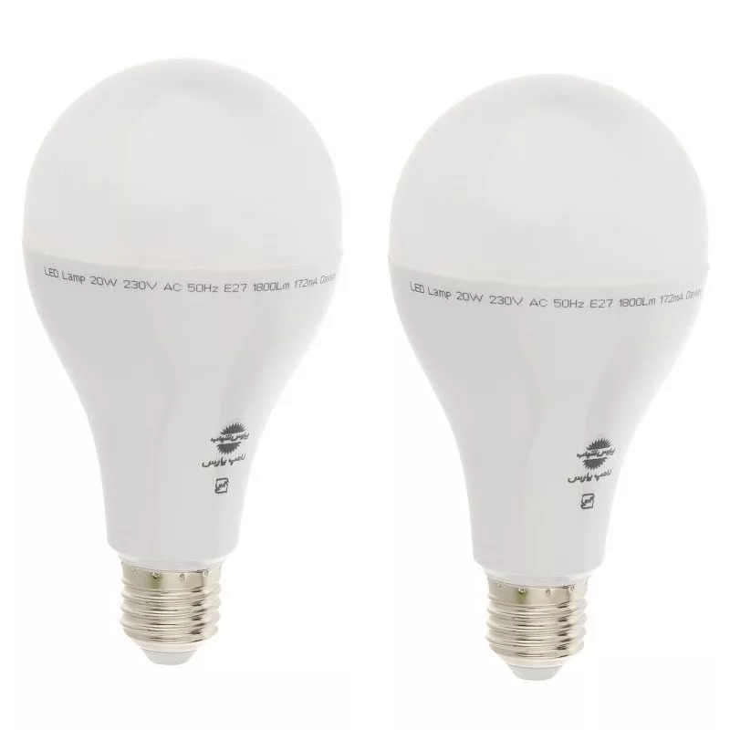 لامپ اس ام دی فوق کم مصرف 20 وات پارس شهاب مدل PA6900 پایه E27 مجموعه دو عددی