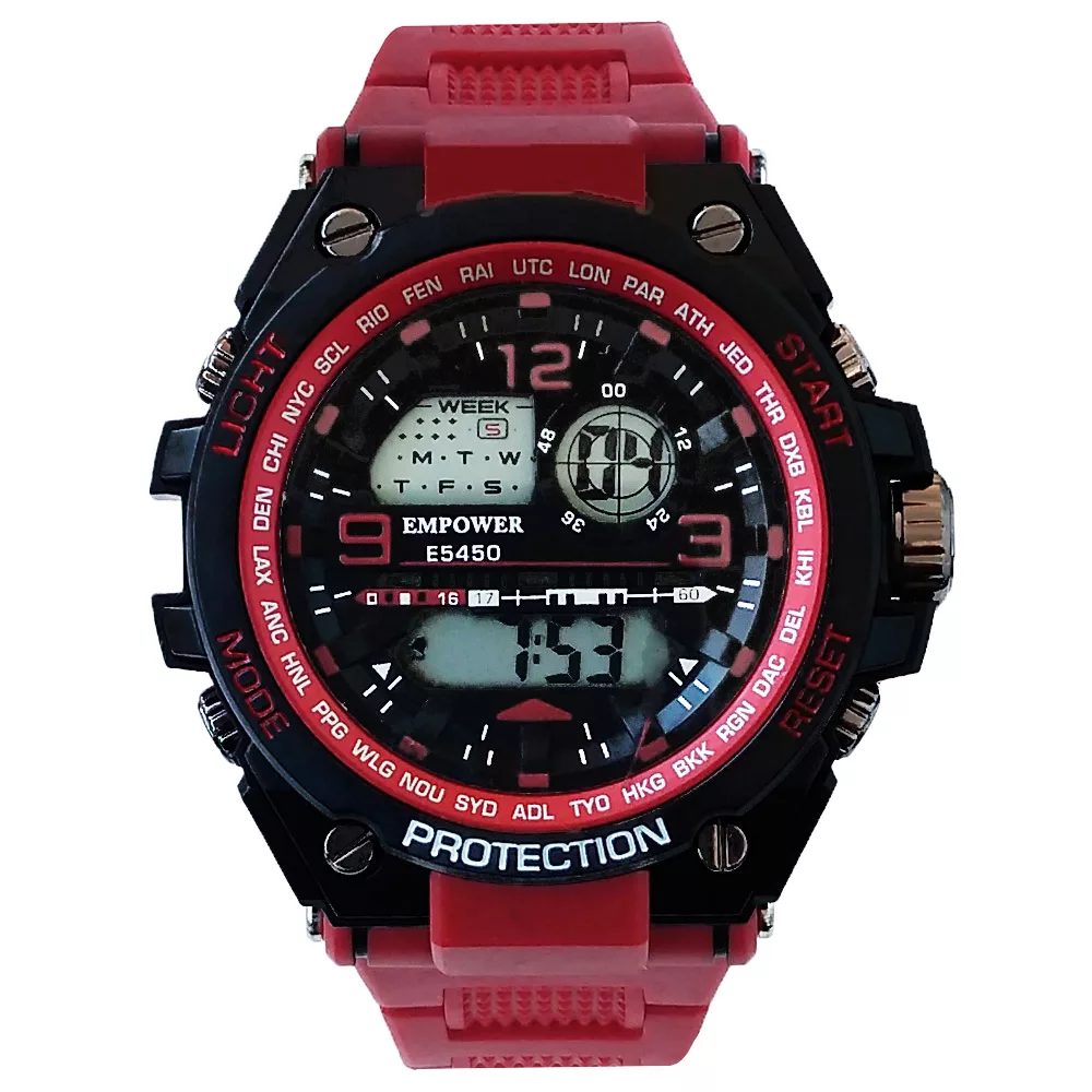 ساعت مچی دیجیتال مردانه امپاور مدل ضدآب کرنومت ردار تاریخ شمار کد 54