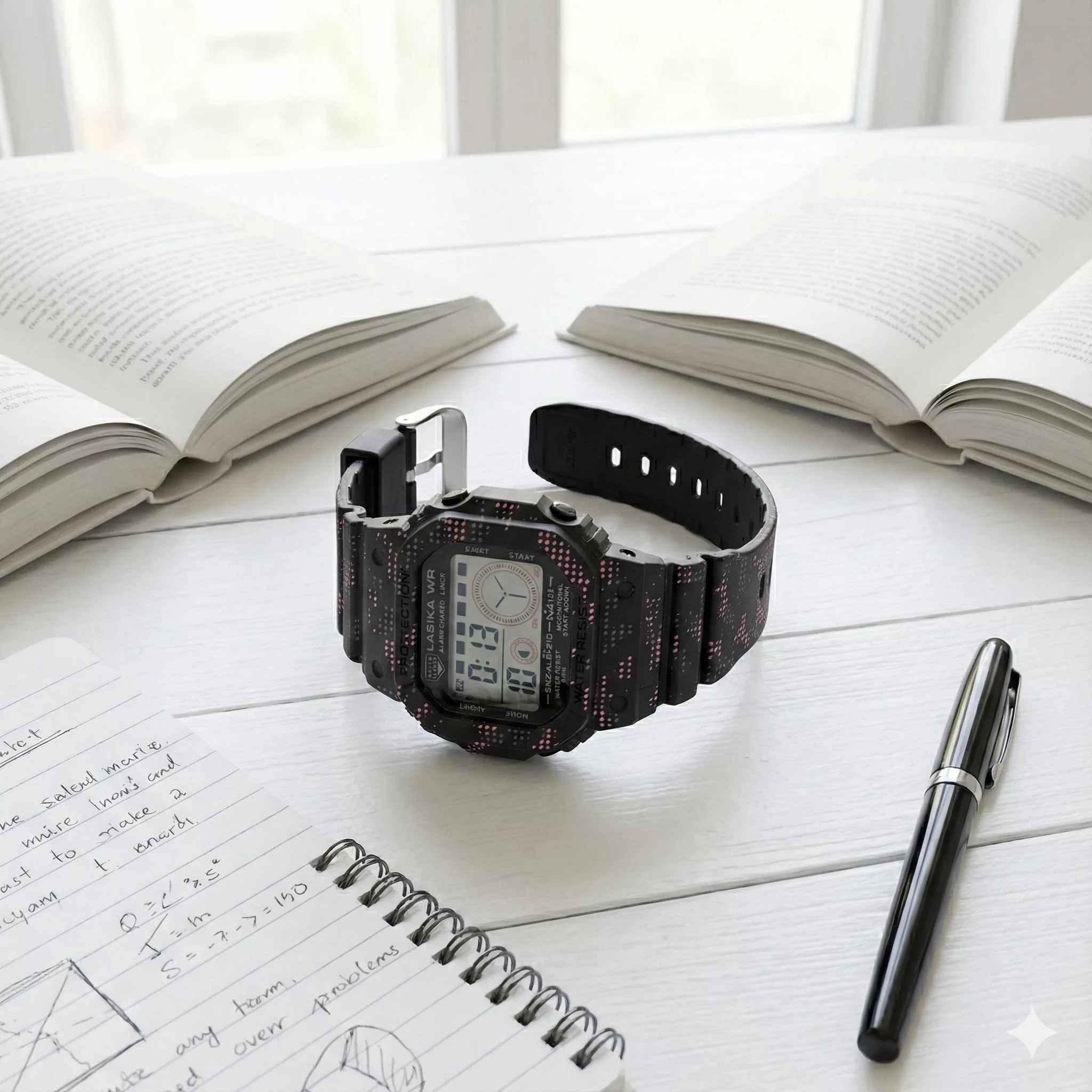 ساعت مچی دیجیتال لاسیکا مدل اسپرت تک زمانه کرنوگراف بند پیو کد L8