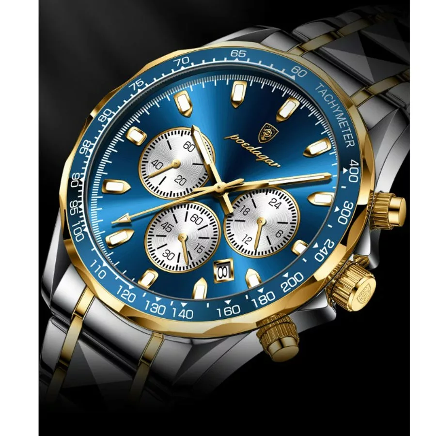 ساعت مچی عقربه‌ای مردانه کوارتز کرنوگراف پوداگار مدل 815B