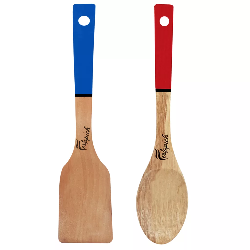 سرویس کفگیر و ملاقه 2 پارچه فرتاپیچ مدل چوبی کد 029