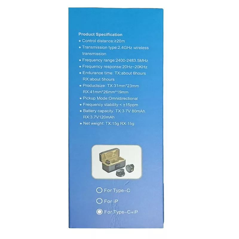 میکروفن بی سیم سکه ای مدل SH8 با درگاه اتصال تایپ سی و لایتنینگ