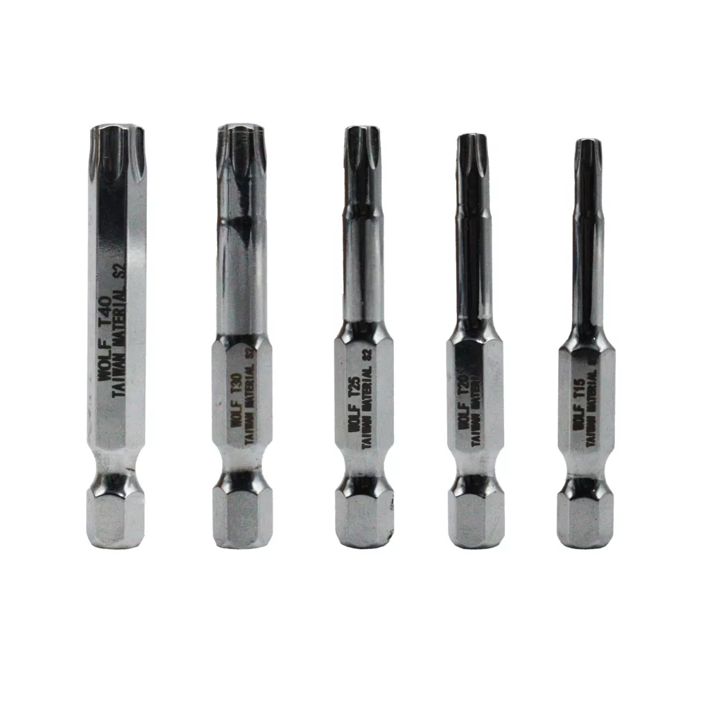 سری پیچ گوشتی ستاره ای ولف مدل  بیت خور کد YP-T15/T40  بسته 5 عددی
