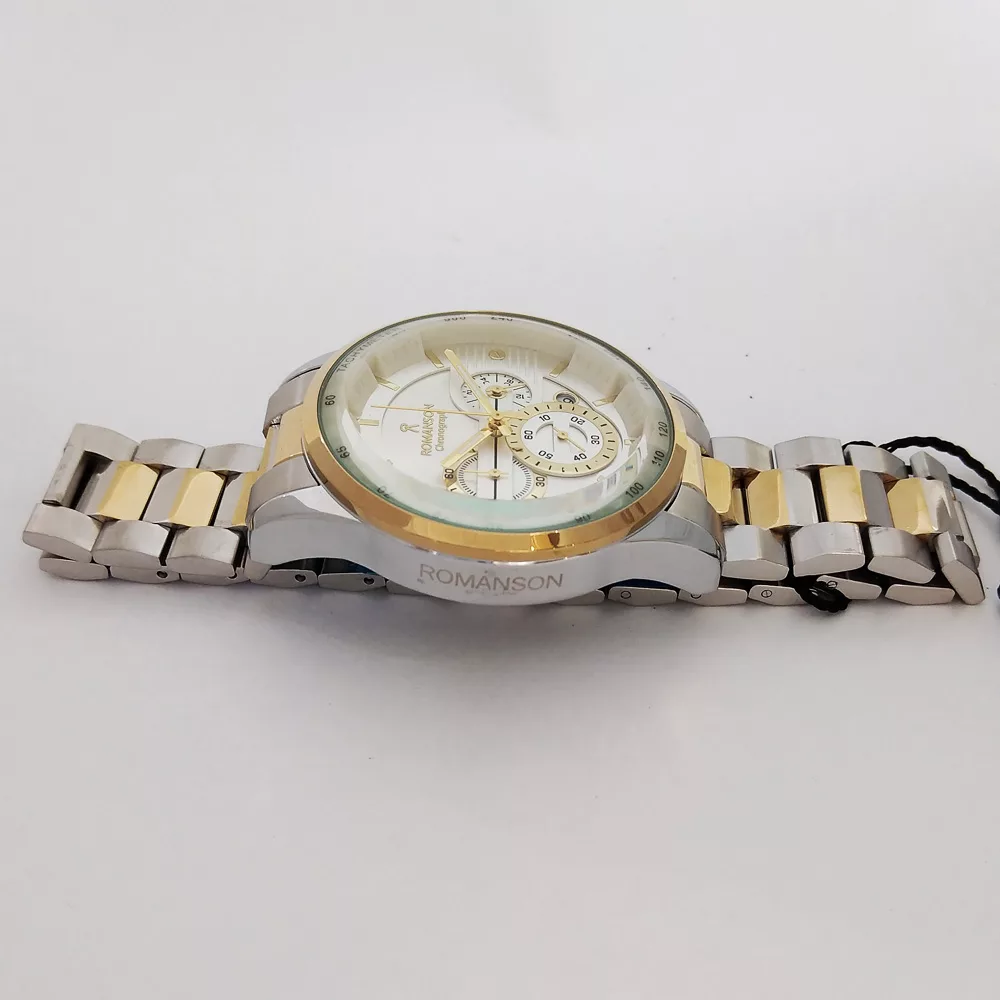 ساعت مچی عقربهای مردانه رومانسون مدل بندفلزی سه موتور کرنوگراف ضدآب کد 540