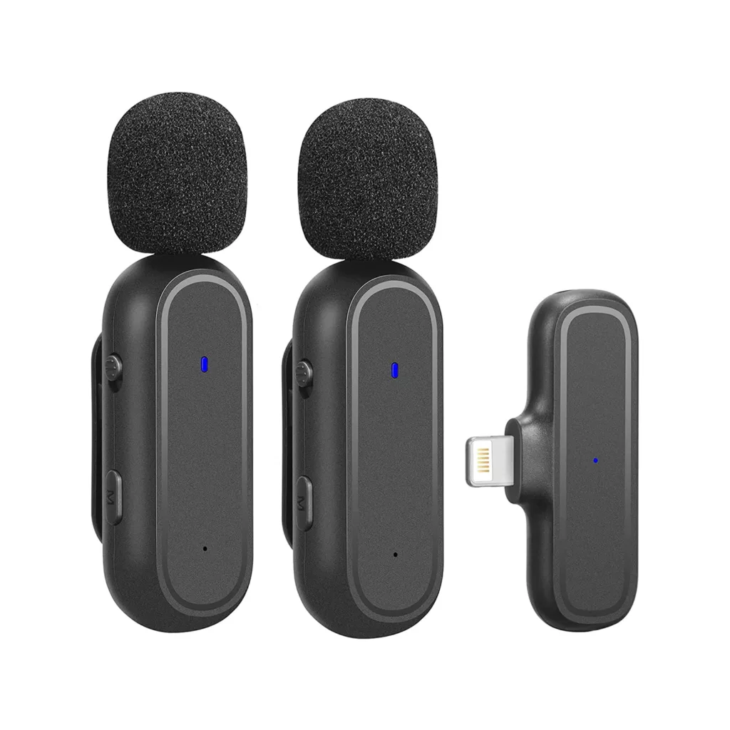 میکروفن یقه ای بی سیم مدل K61 Dual Lightning بسته 2 عددی