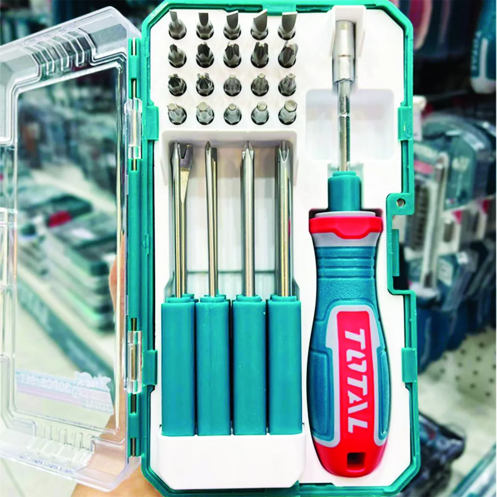 پیچ گوشتی و سر پیچ گوشتی توتال مدل TACSD30306 مجموعه 30 عددی