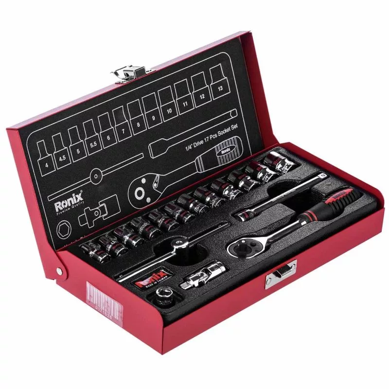 مجموعه 17 عددی آچار و سری بکس رونیکس مدل 2617RH