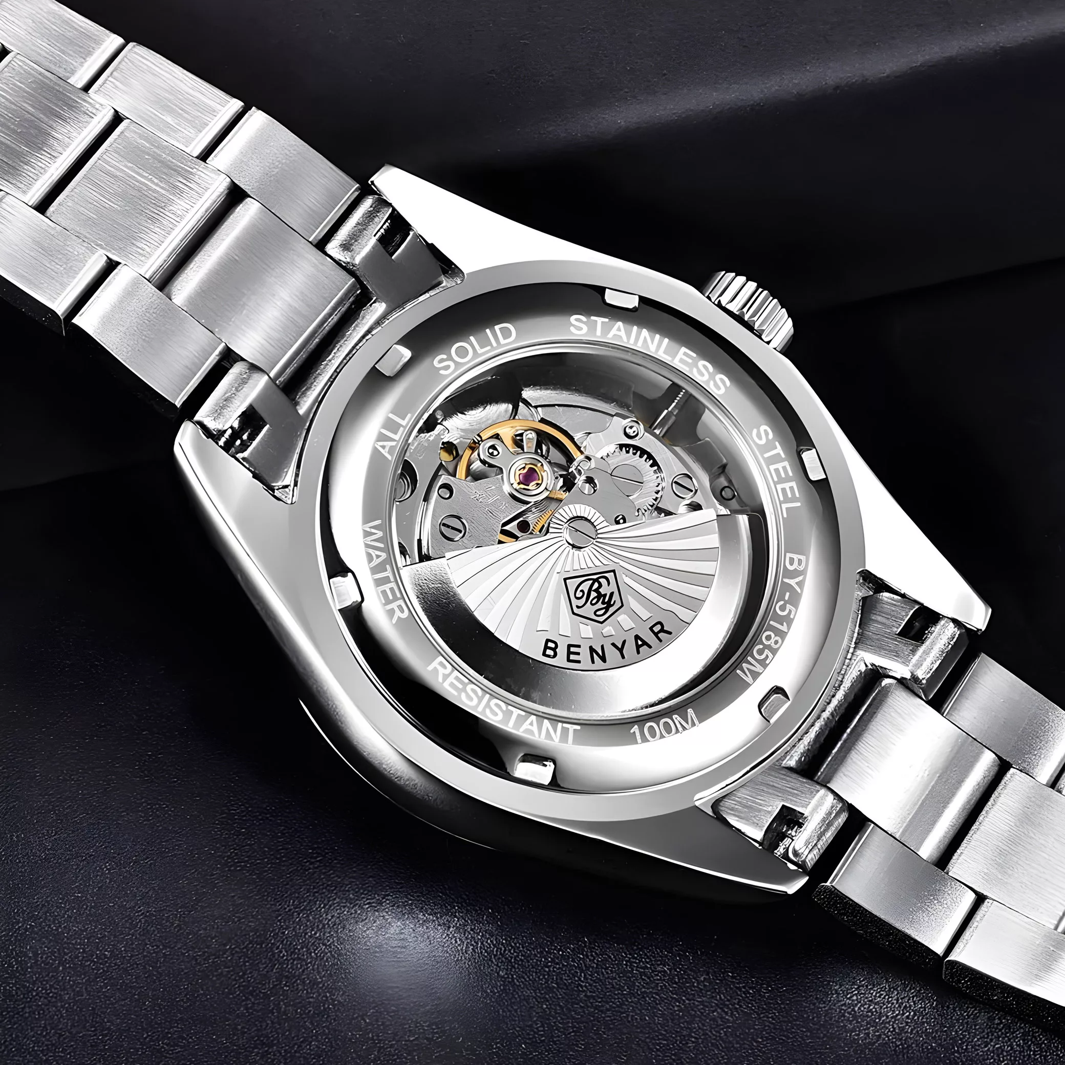 ساعت مچی عقربه‌ای اتوماتیک مردانه بنیار مدل BY-5185-SEK02