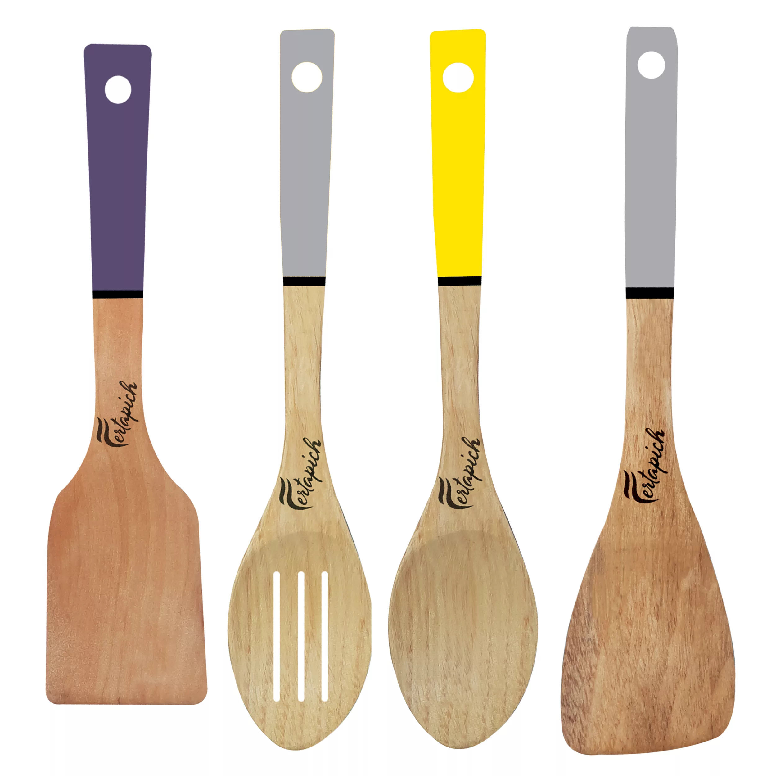 سرویس کفگیر و ملاقه 4 پارچه فرتاپیچ مدل چوبی کد 060