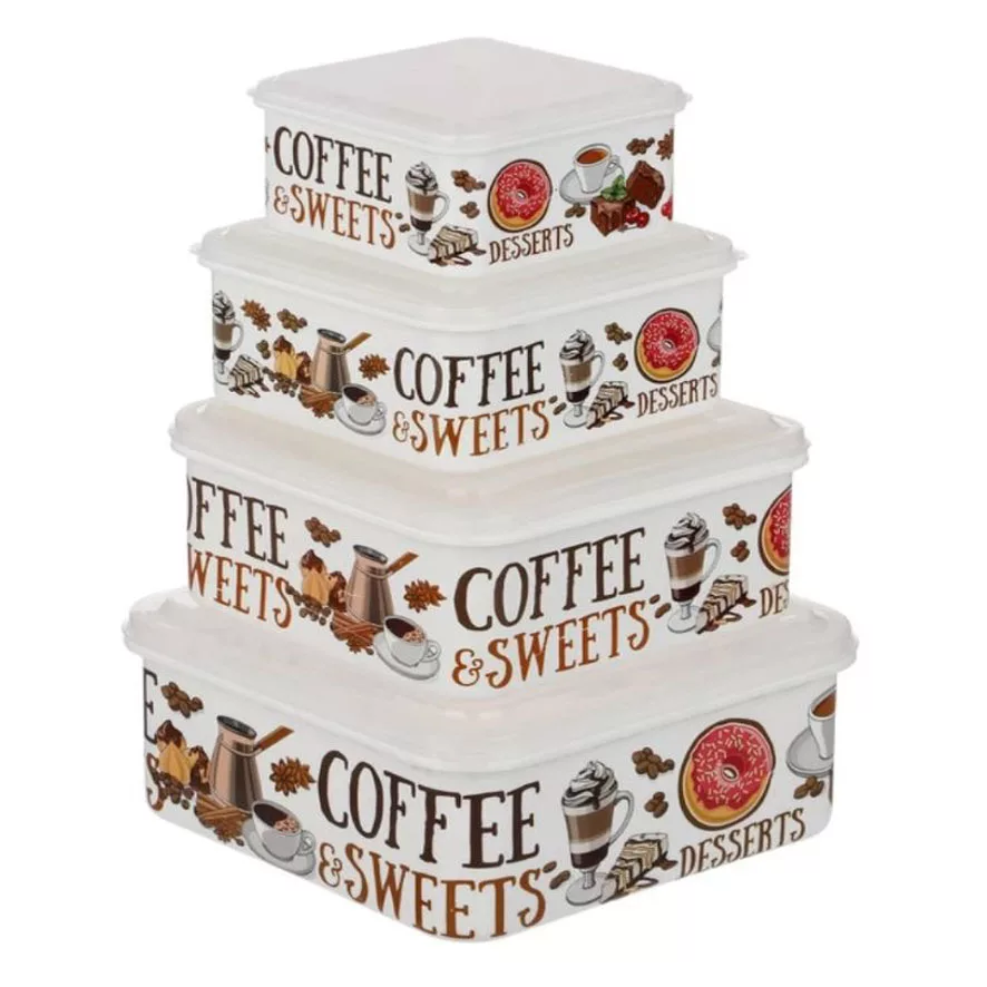 ظرف نگهدارنده  مدل COFFEE SWEETS L مجموعه ی 4 عددی