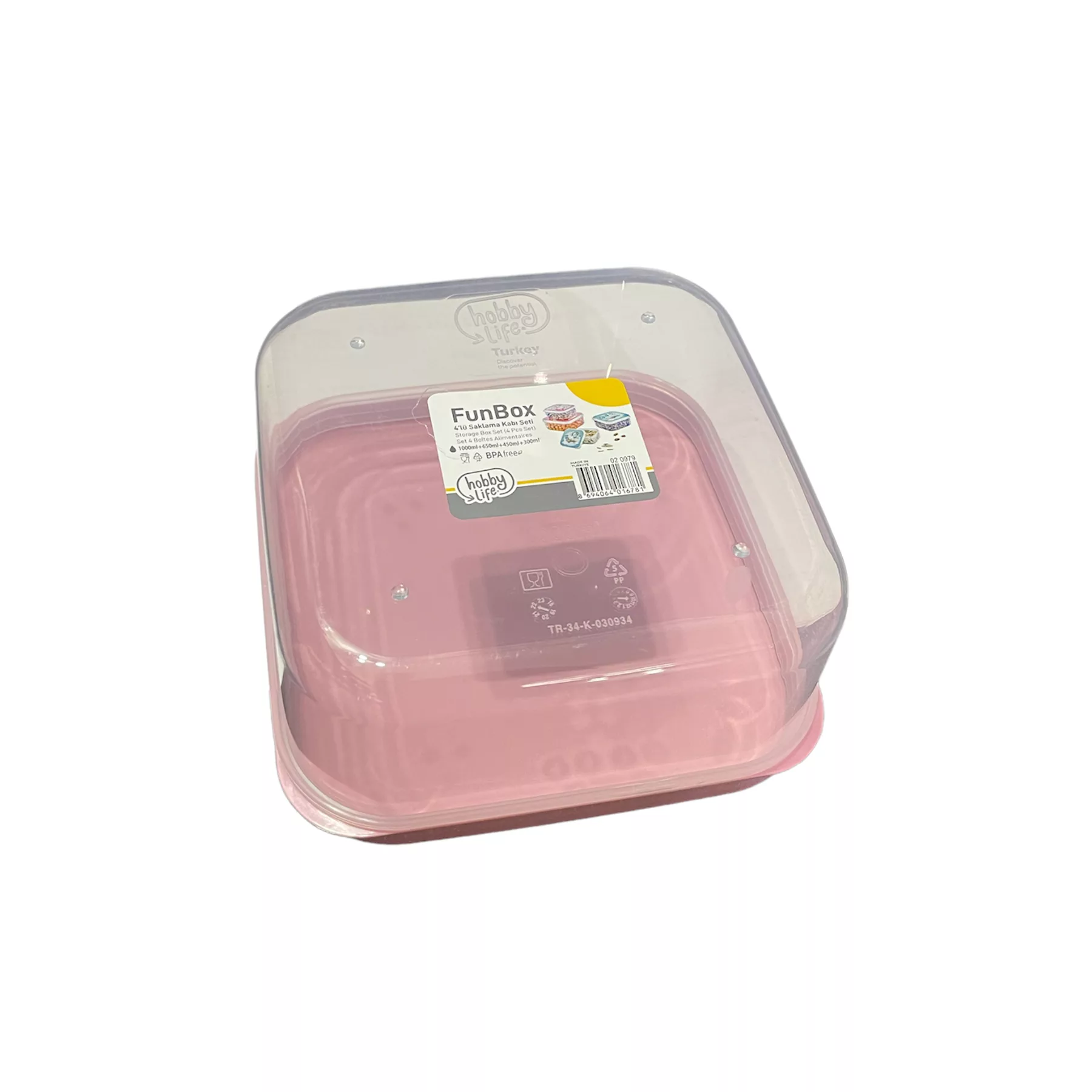 ظرف نگهدارنده هوبی لایف مدل Funbox کد 020979 بسته 4 عددی