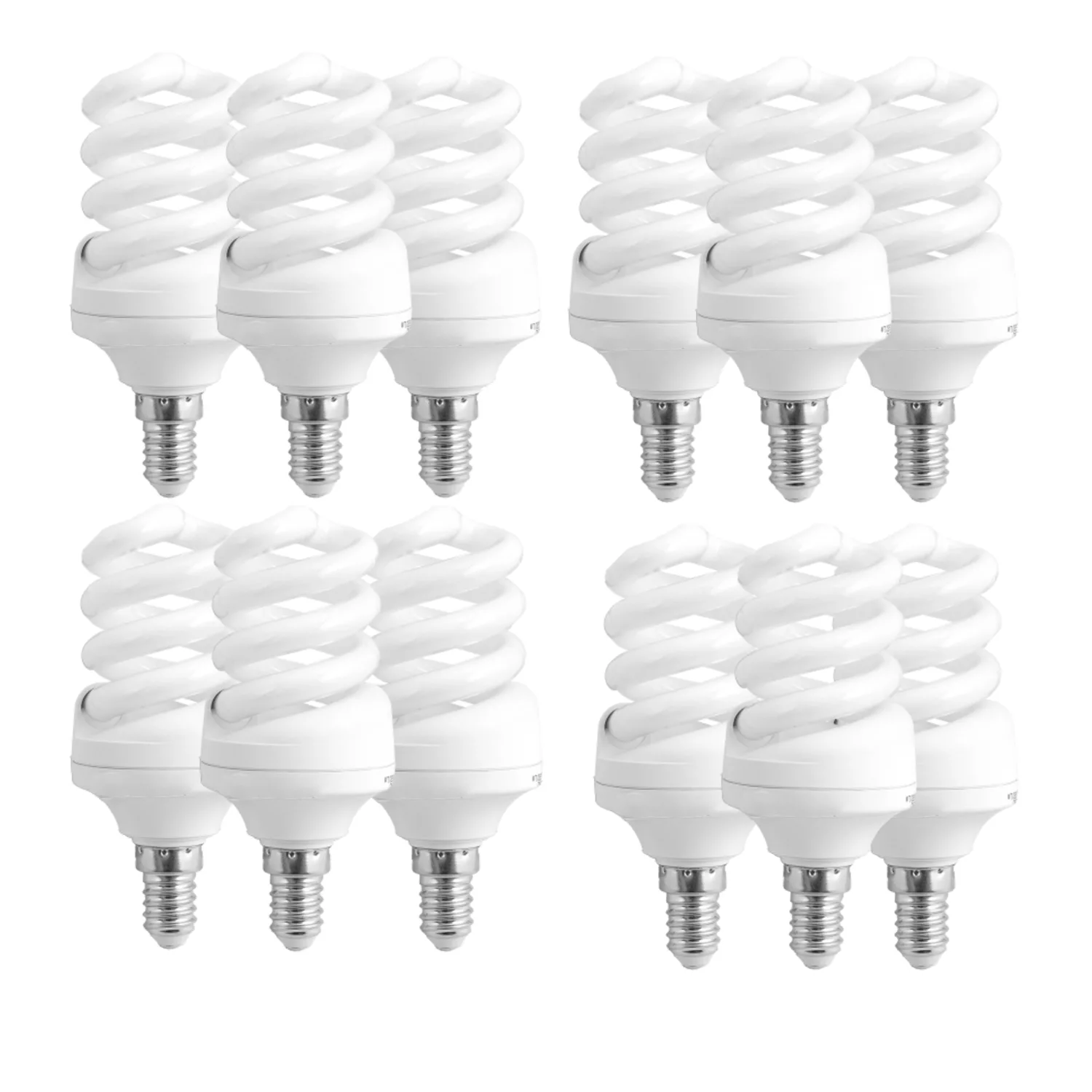 لامپ کم مصرف 11 وات لامپ نور مدل پیچ  T3 پایه E14 بسته 12 عددی