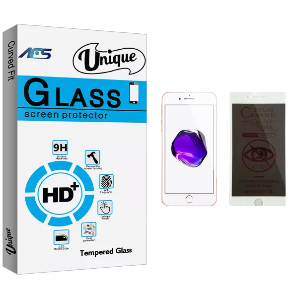 محافظ صفحه نمایش حریم شخصی ای اف اس مدل Unique Glass مناسب برای گوشی موبایل اپل iPhone 8 Plus