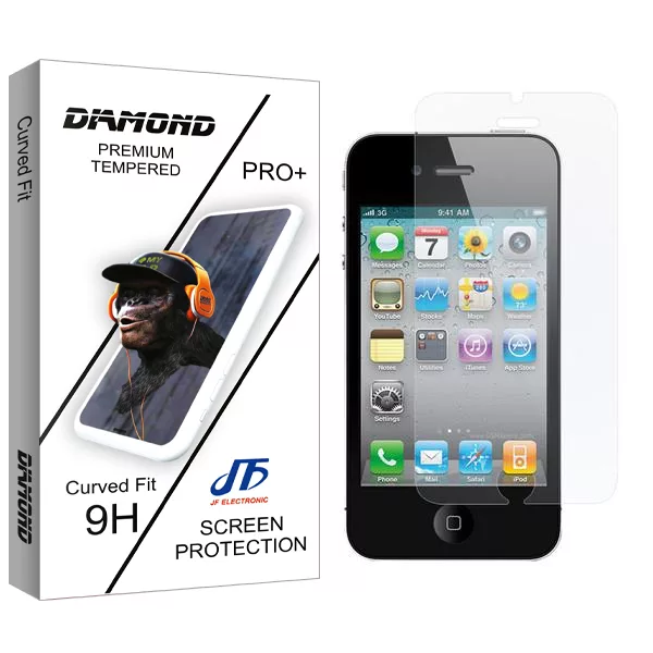 محافظ صفحه نمایش جی اف مدل Diamond مناسب برای گوشی موبایل اپل iPhone 4