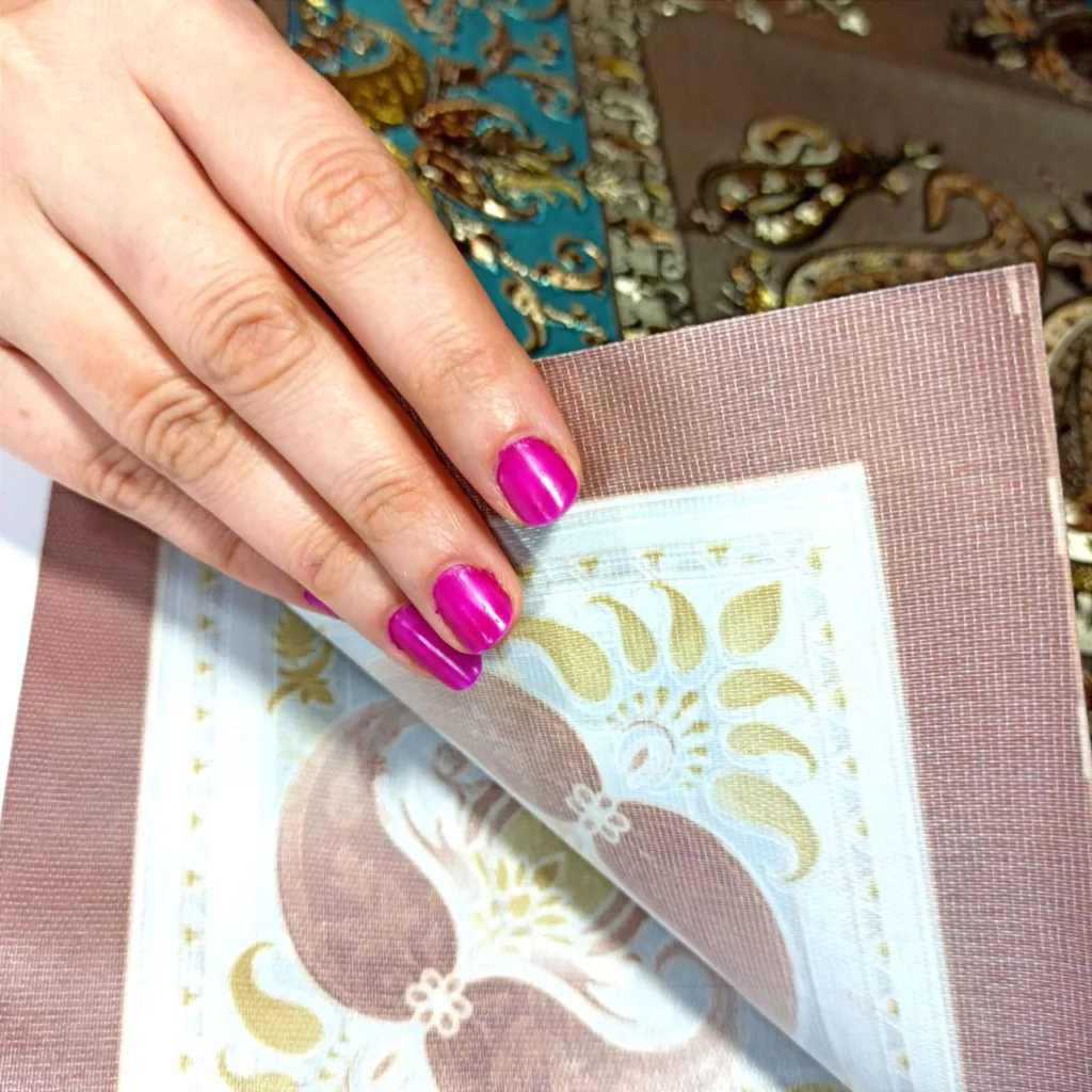 سفره چهار نفره طرح ترمه مدل پشت نخی