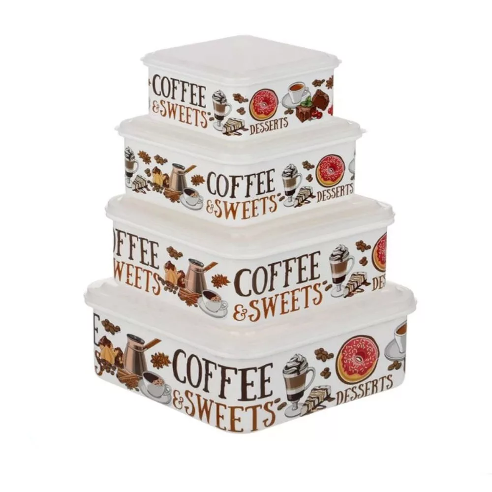 ظرف نگهدارنده  مدل COFFEE SWEETS L مجموعه ی 4 عددی