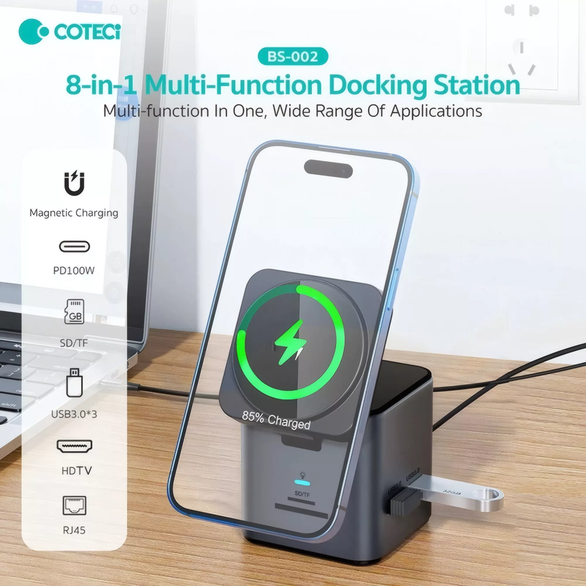 هاب 8 پورت USB-C کوتتسی مدل BS-002