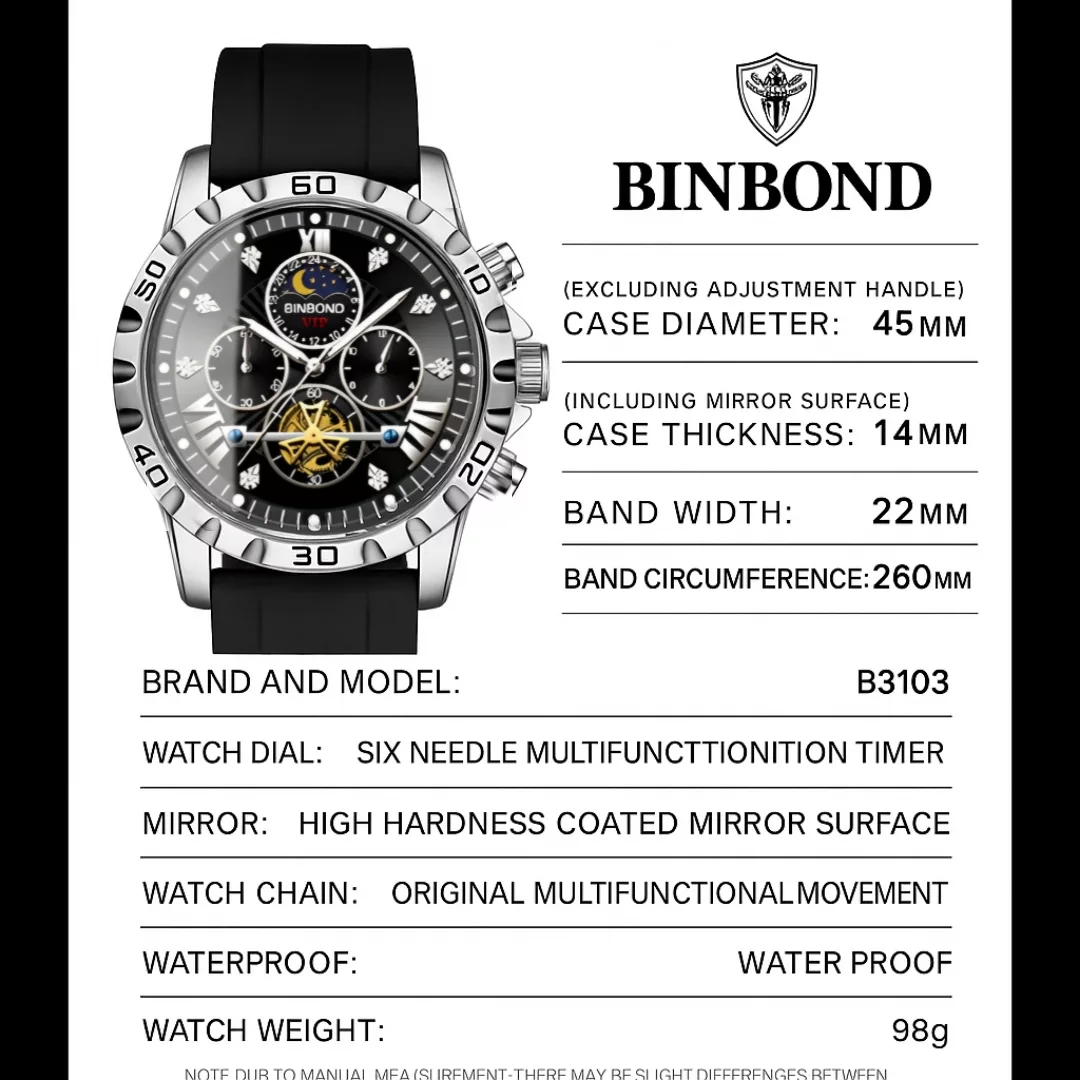 ساعت مچی عقربهای کوارتز مردانه بین باند مدل اسپرت سه موتور فعال کرنوگراف بند پیو کد ۳