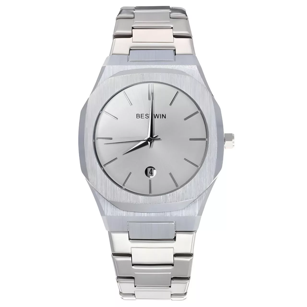 ساعت مچی عقربه‌ای کوارتز مردانه مدل کلاسیک صفحه خطی کد 008