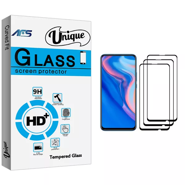 محافظ صفحه نمایش ای اف اس مدل Unique Glass مناسب برای گوشی موبایل هوآوی Y9 Prime 2019 بسته سه عددی