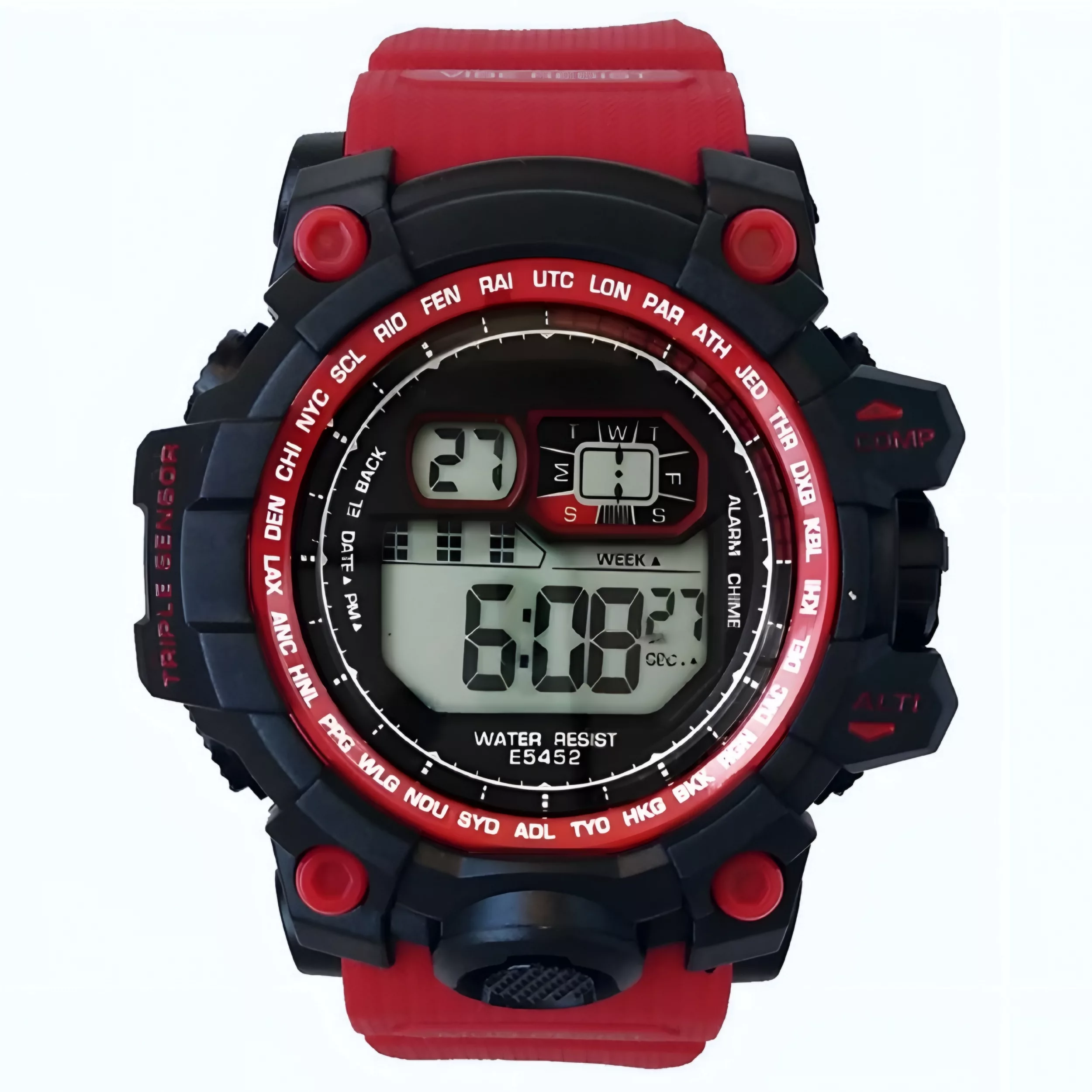 ساعت مچی دیجیتال مدل تک زمانه بند پیو کرنومتر دار کد EM1