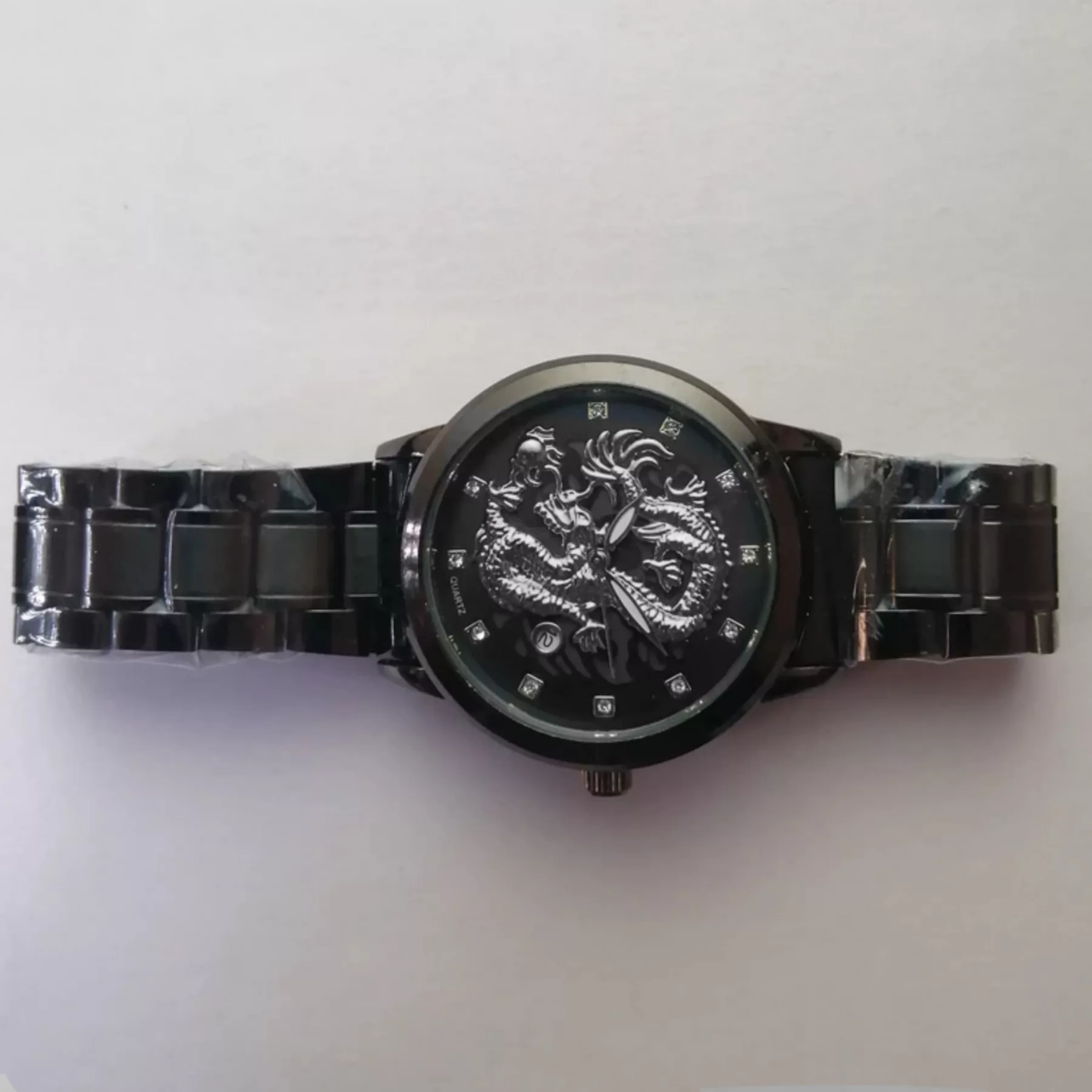 ساعت مچی عقربه‌ای مردانه کوارتز مدل دراگون بند فلزی کد 3