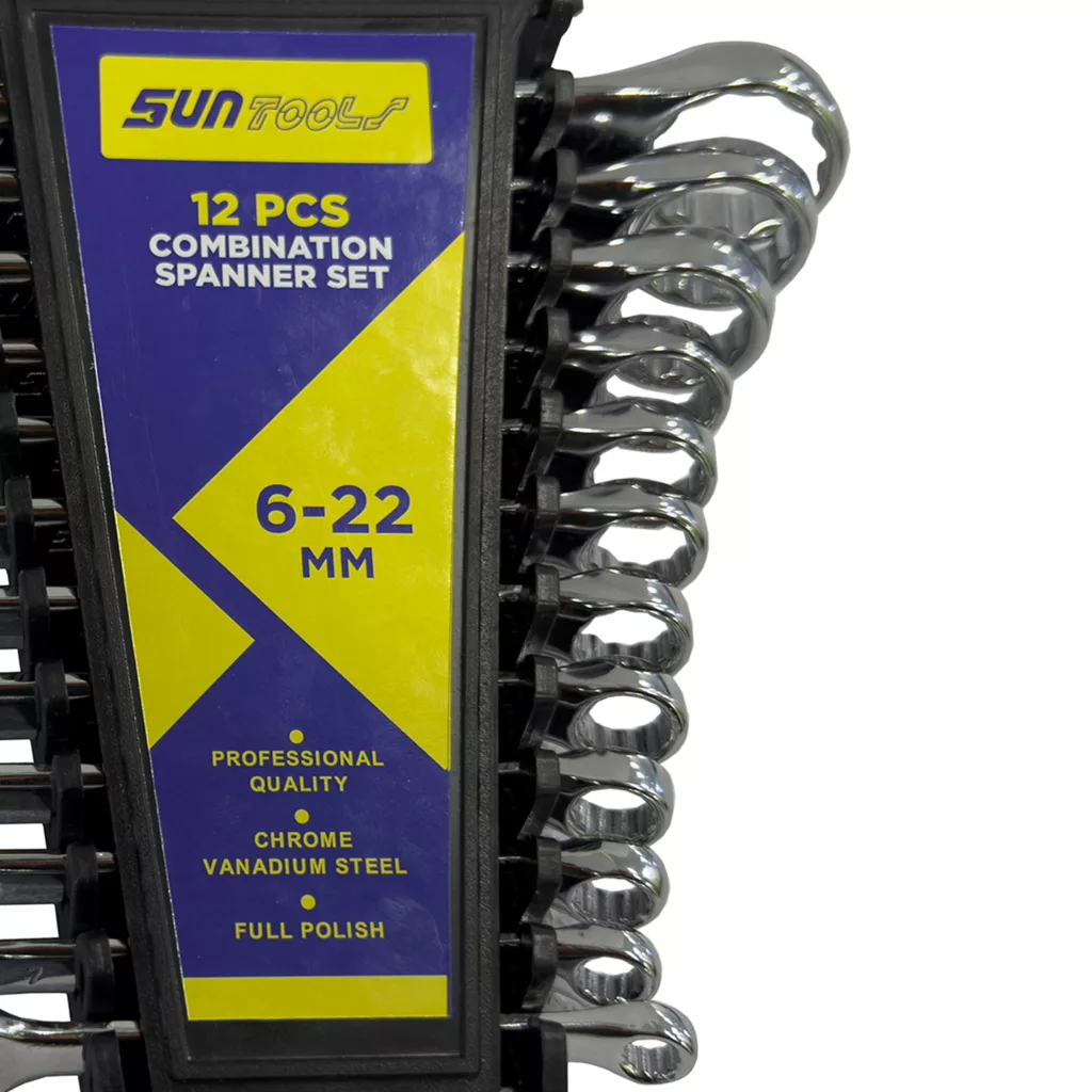 آچار یکسر تخت و یکسر رینگی سان تولز مدل SMT-SUNTOOLS-12PCS-22MM مجموعه 12عددی