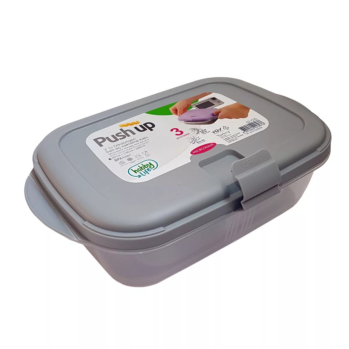 ظرف نگهدارنده هوبی لایف مدل PushUP3 مجموعه 3 عددی