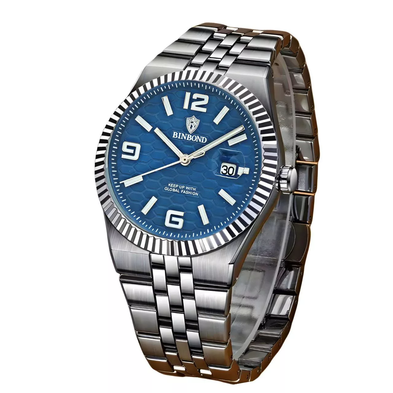 ساعت مچی عقربه‌ای کوارتز مردانه بین باند مدل دیت جاست قفل مخفی کد 002