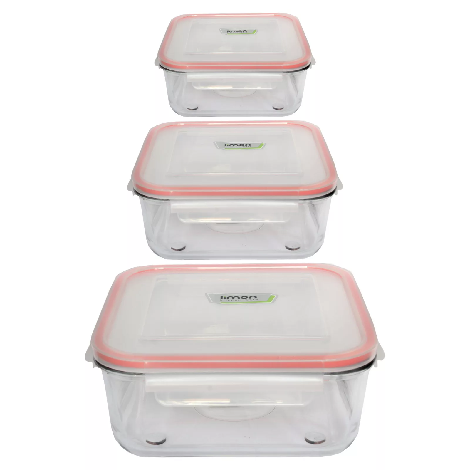 ظرف نگهدارنده لیمون مدل 2048 مربع مجموعه 3 عددی