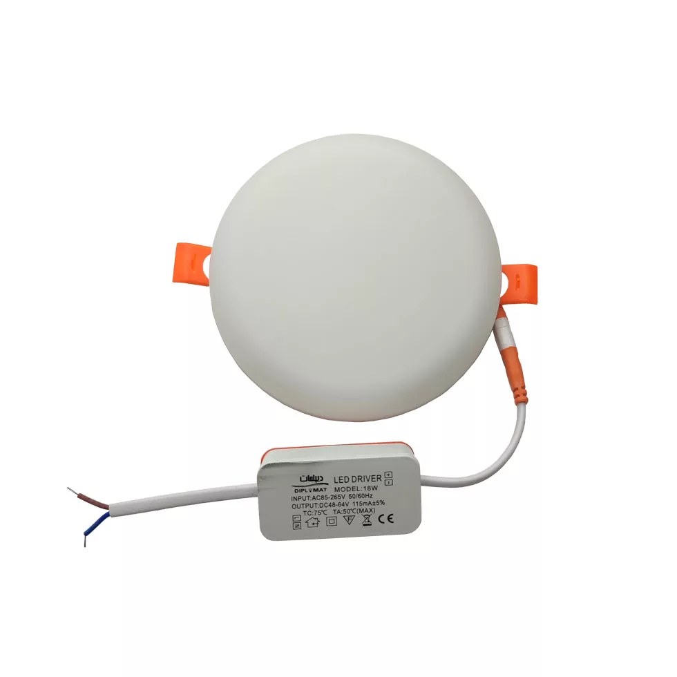 هالوژن سقفی ال ای دی 18 وات دیپلمات مدل فول لایت طرح فنر متغیر گرد