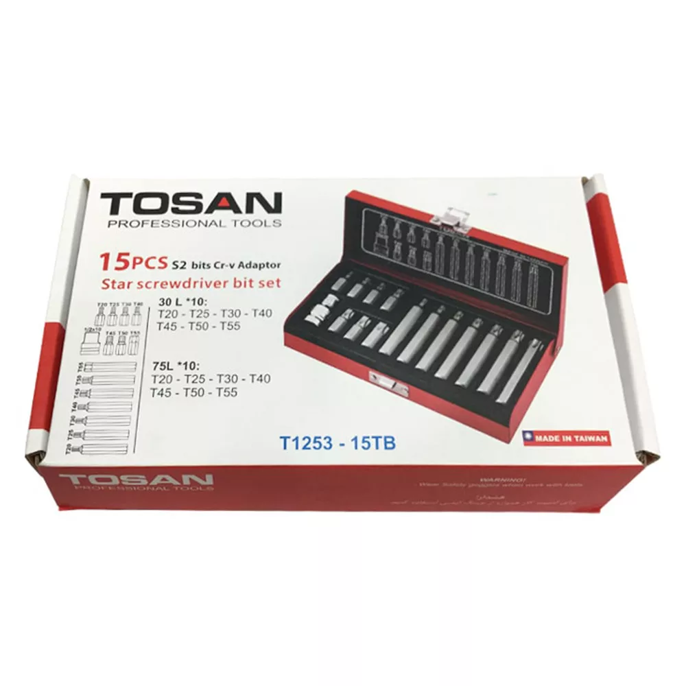 مجموعه 15 عددی سری پیچ گوشتی توسن مدل T1253-15TB