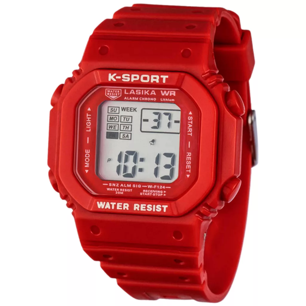 ساعت مچی دیجیتال لاسیکا مدل کوارتز تک زمانه بند پیو کرنومتر دار کد ۲