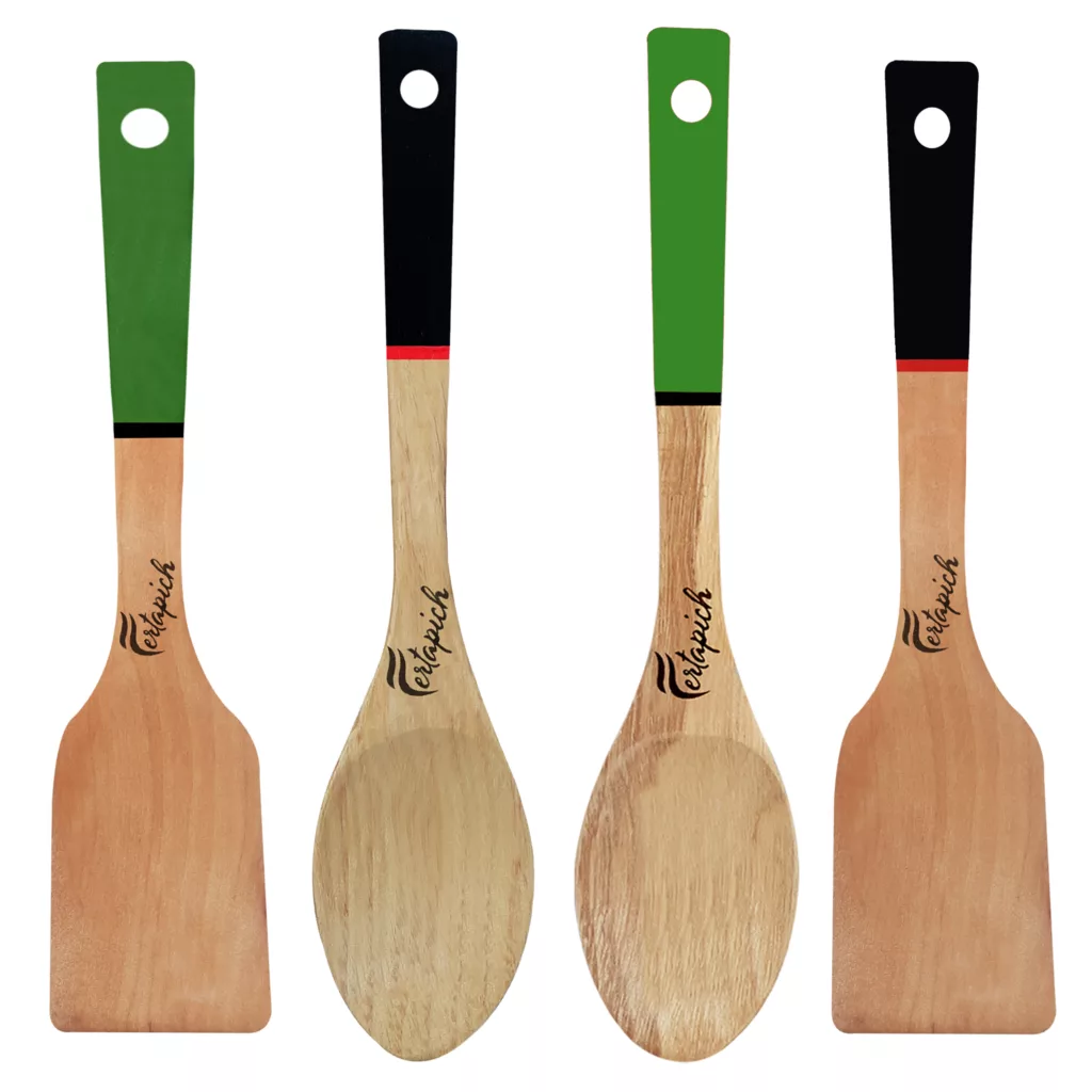 سرویس کفگیر و ملاقه 4 پارچه فرتاپیچ مدل چوبی کد 056